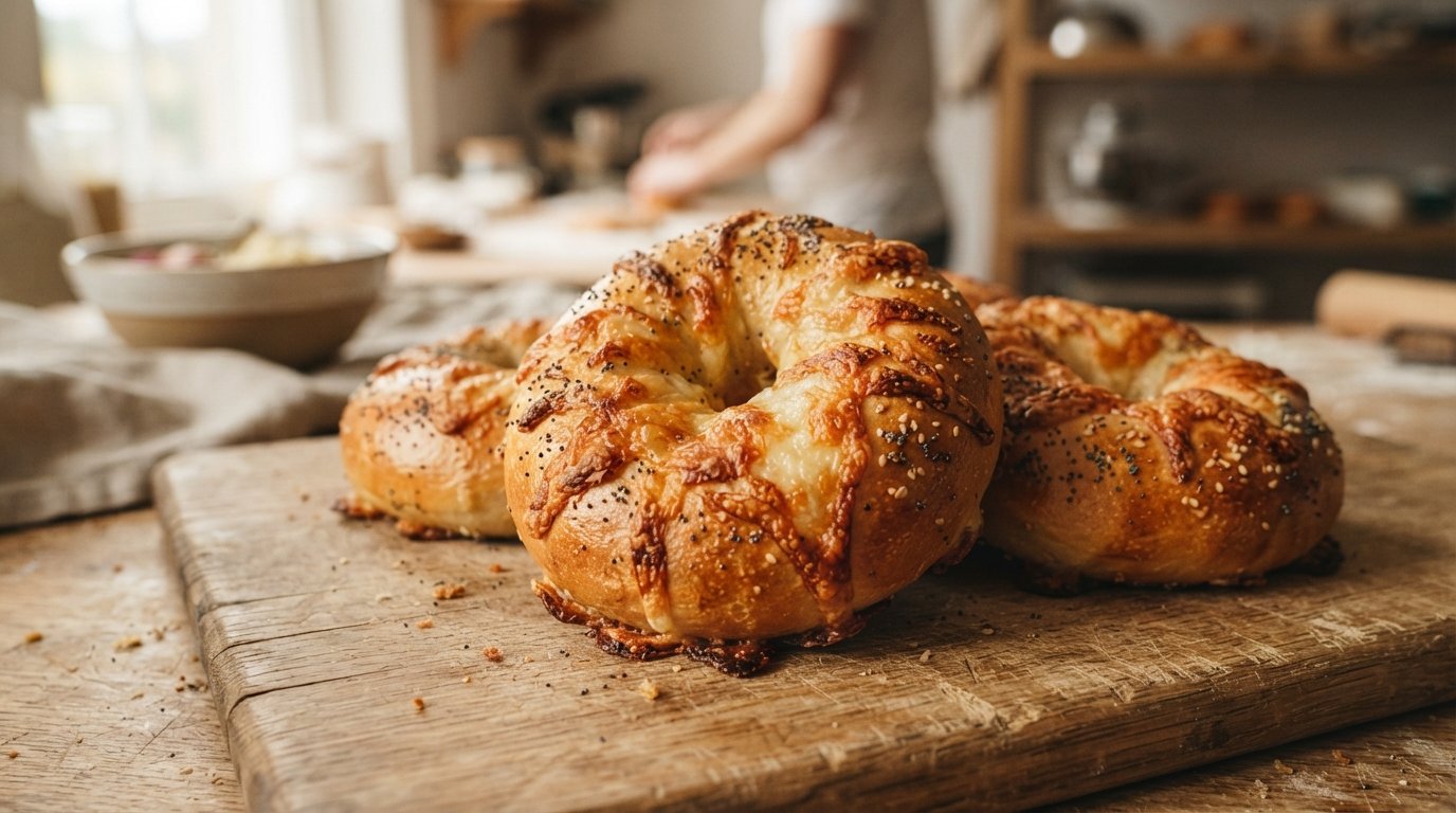 4 Ingredient Cheese Bagels