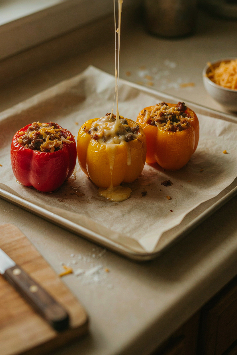 Baked Cheese Stuffed Sweet Peppers