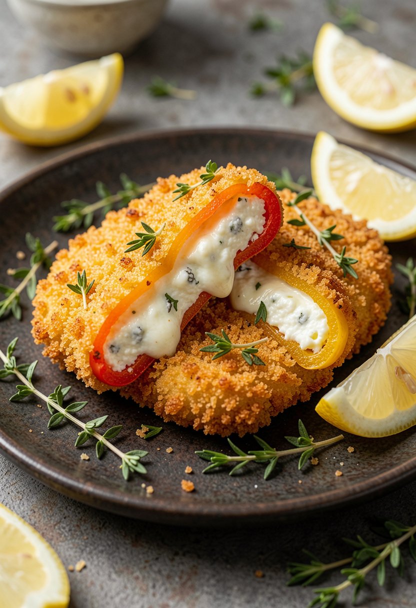 Bell Pepper Feta Schnitzel
