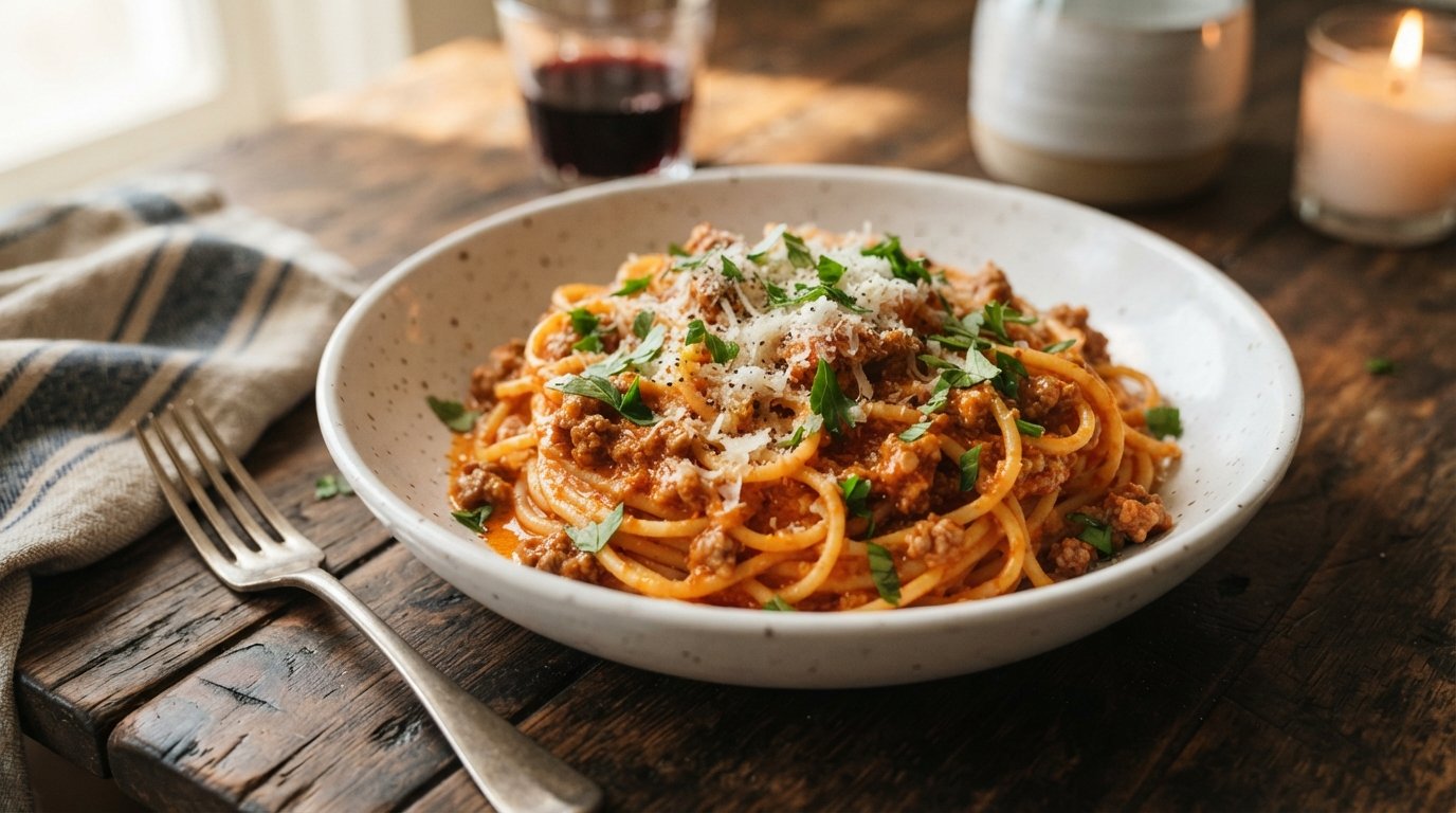 Creamy Bolognese Pasta