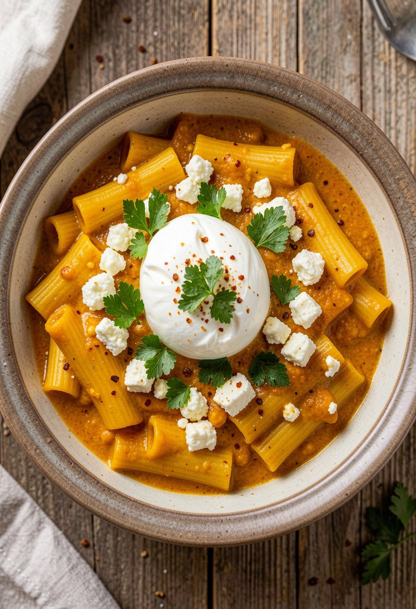 Pumpkin Pasta with Burrata