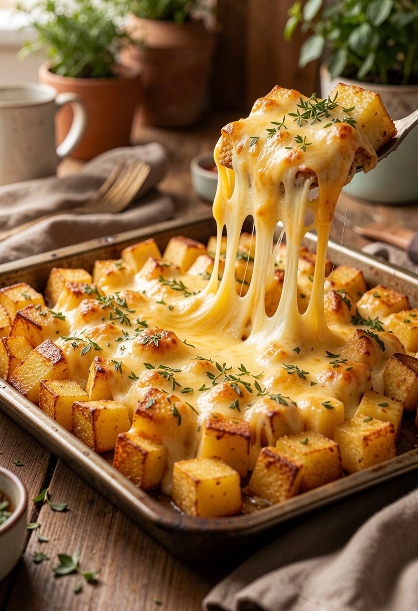 crispy cheesy oven roasted potatoes recipe