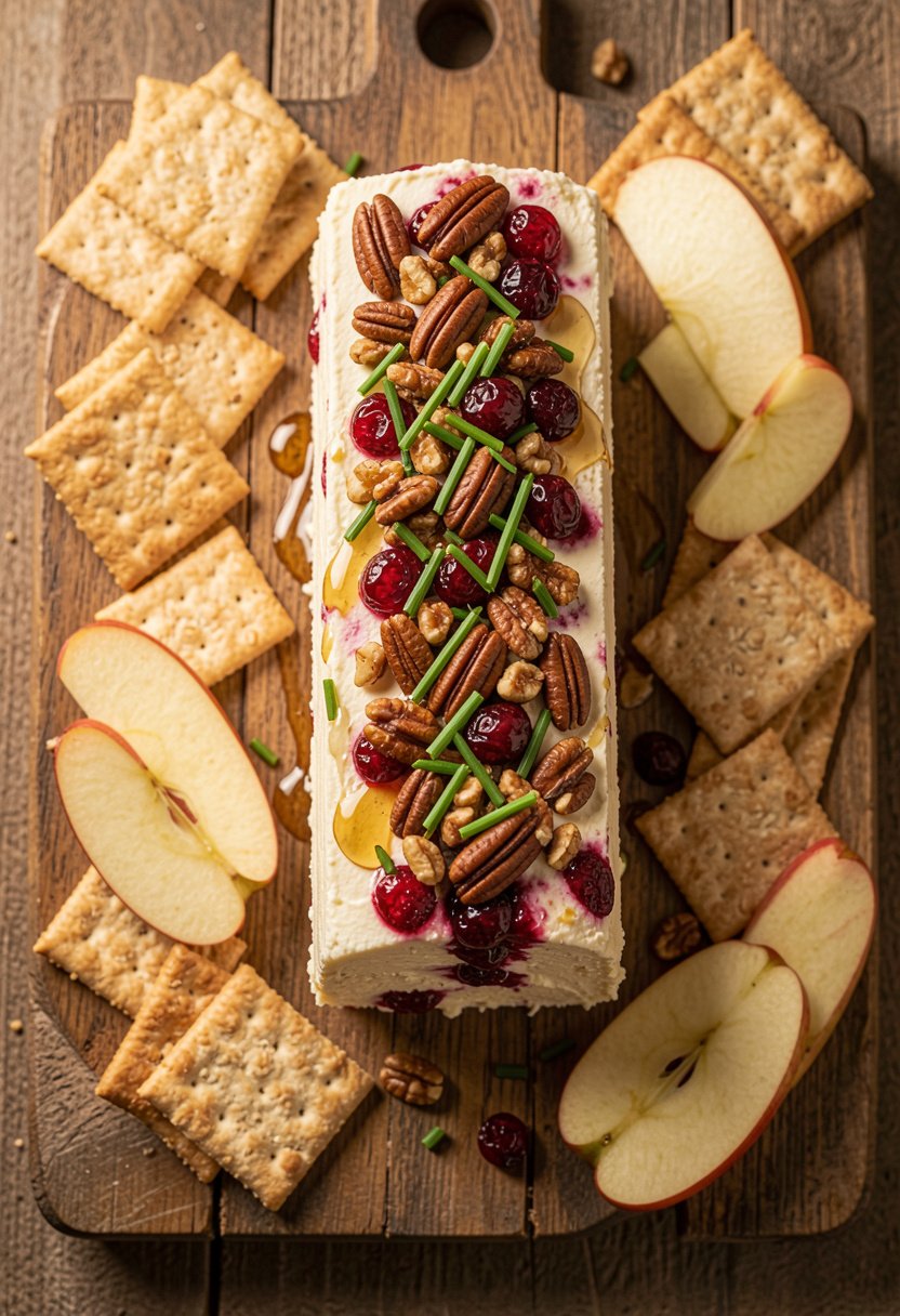 Cream Cheese Pecan Cranberry Log