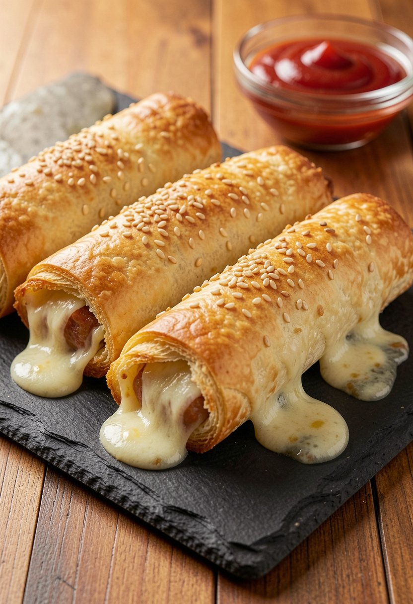 Ham and Cheese Puff Pastry Hot Dogs