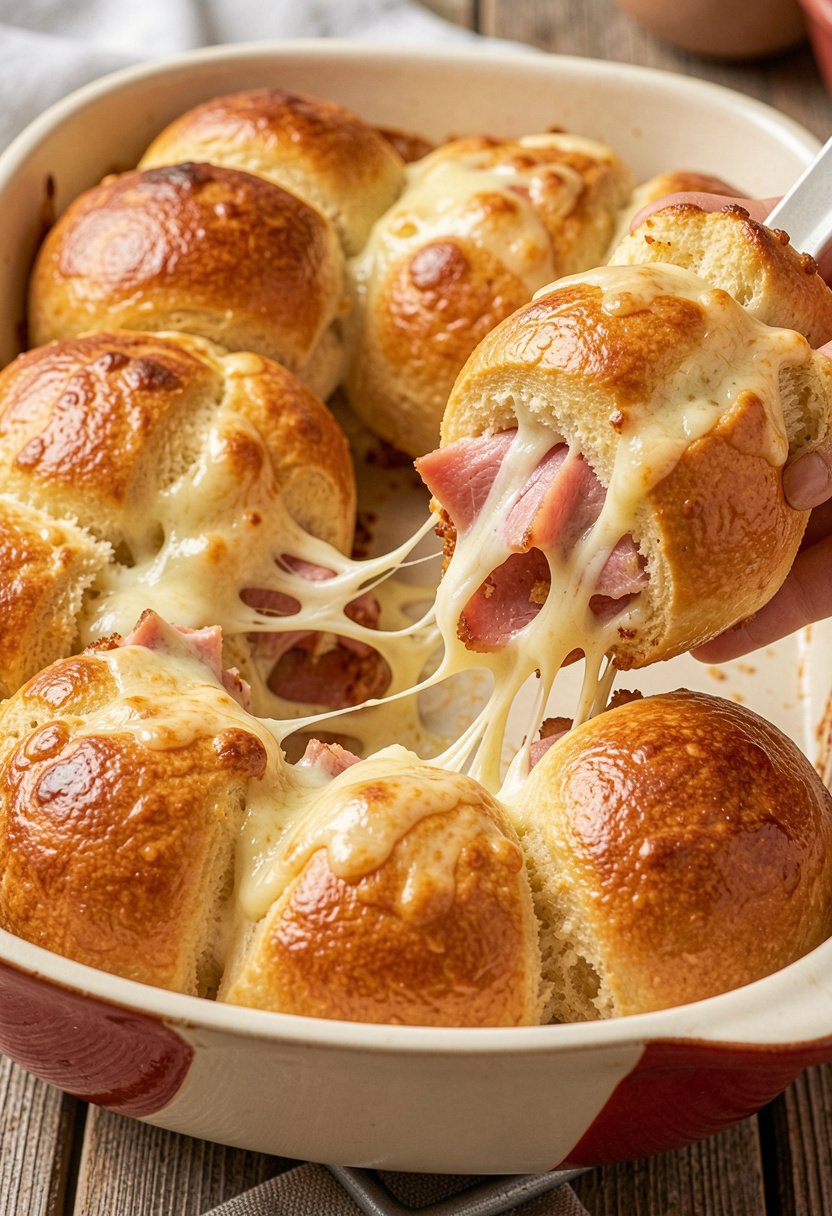 Ham and Cheese Pull Apart Rolls