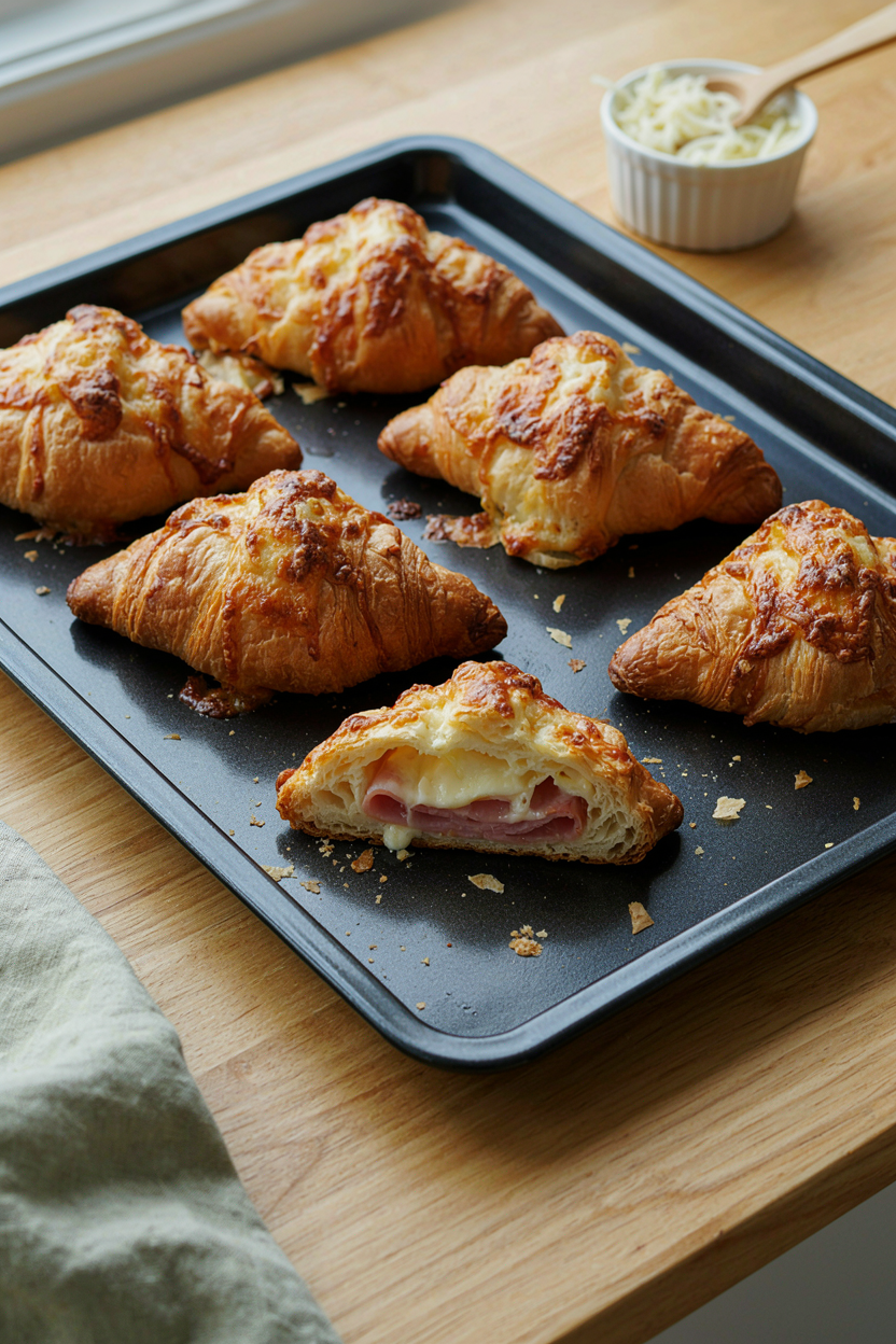 High Protein Ham Cheese Croissants