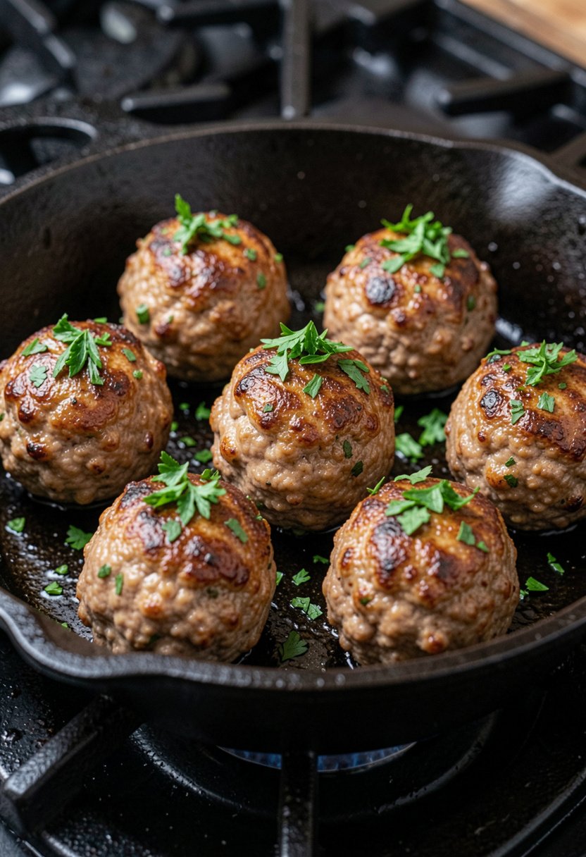 Homemade Pan Fried Meatballs Recipe
