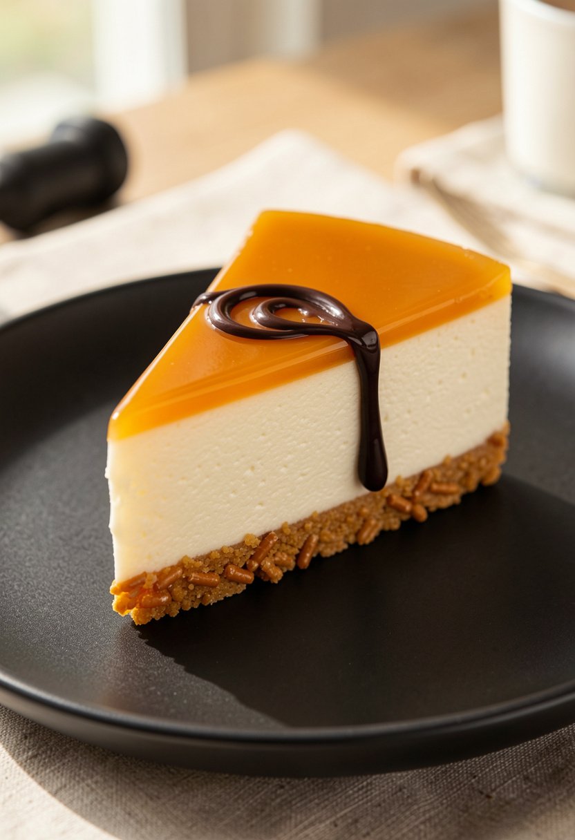 Protein Pretzel Caramel Cheesecake