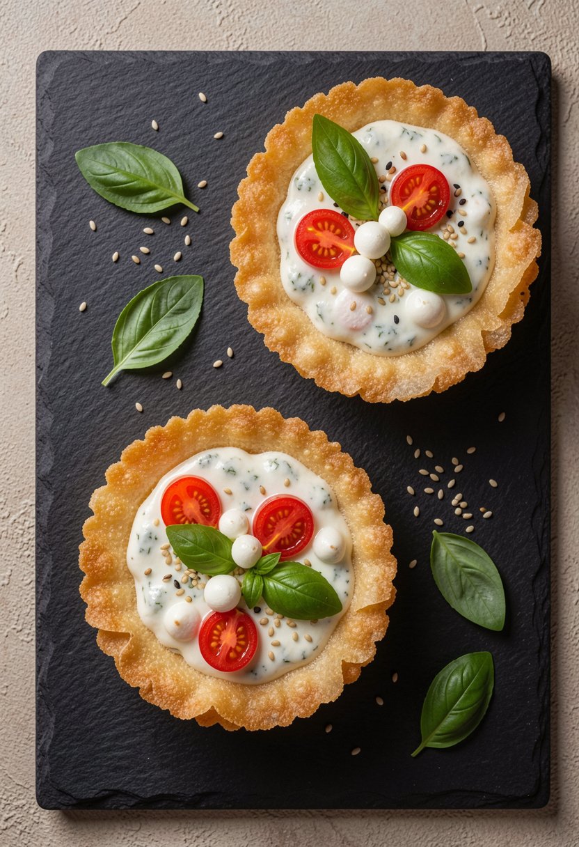 Rice Paper Tarts with Mozzarella