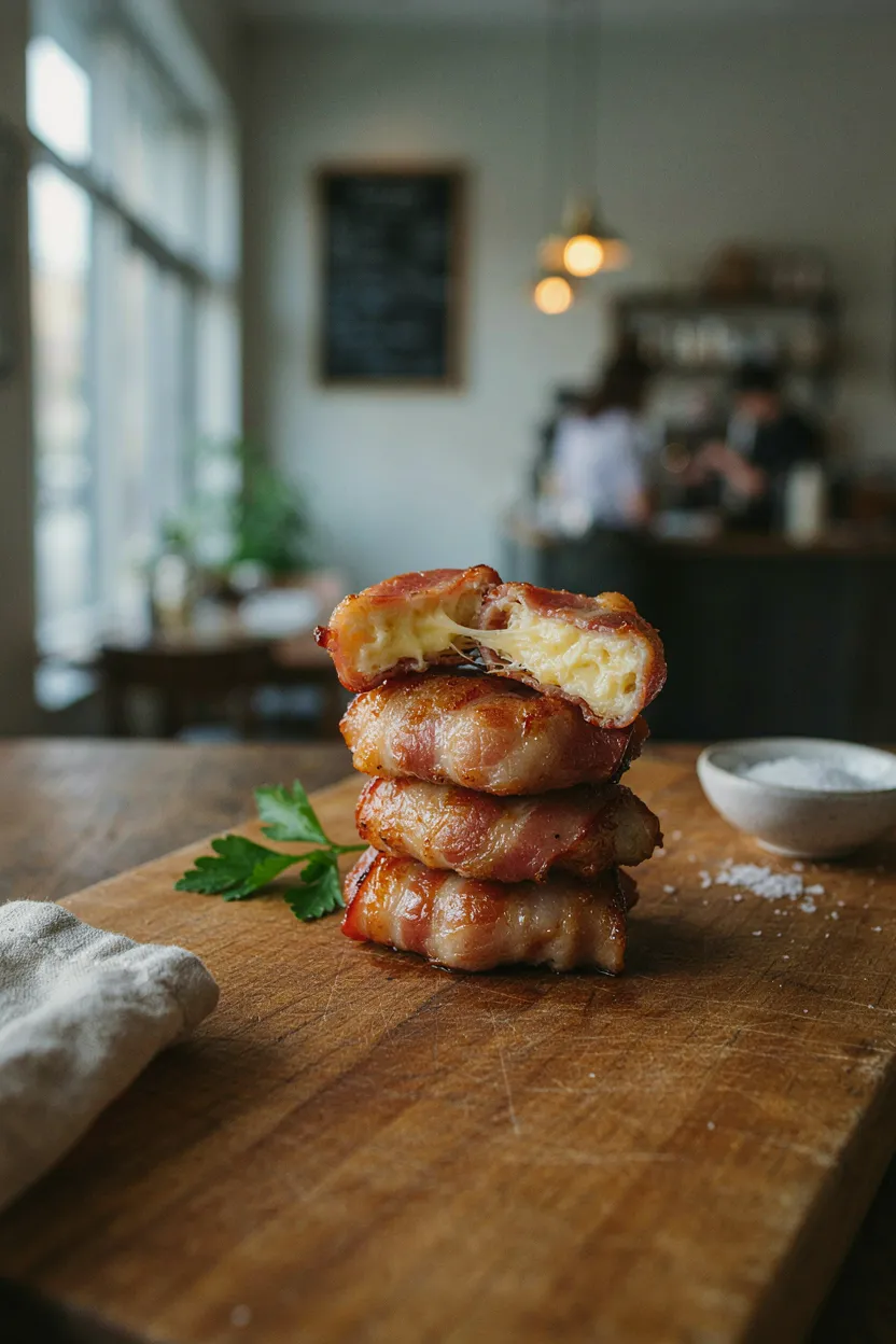 Air Fryer Bacon Wrapped Cheese