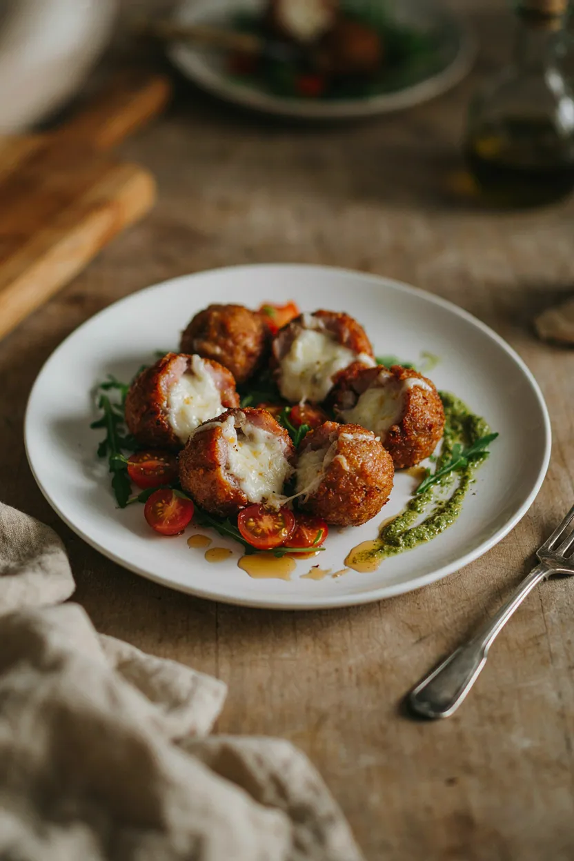 Air Fryer Ham and Cheese Ball Salad