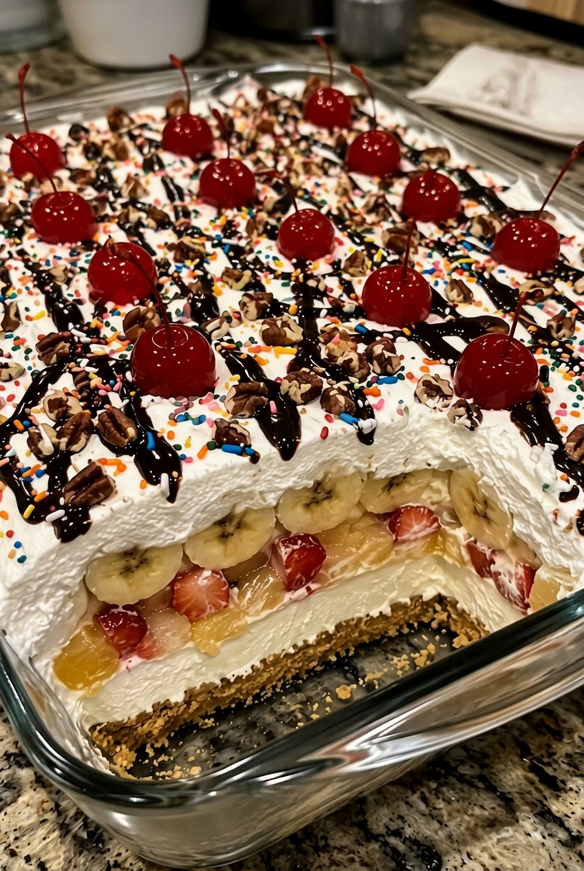 banana split cake