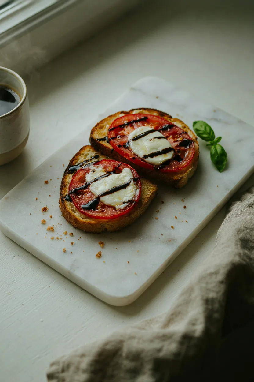 High Protein Tomato Mozzarella Toast