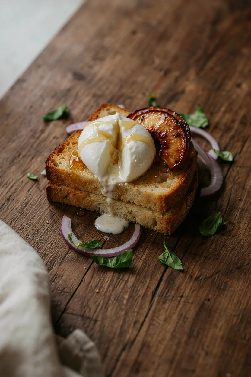 Peach Burrata Toast