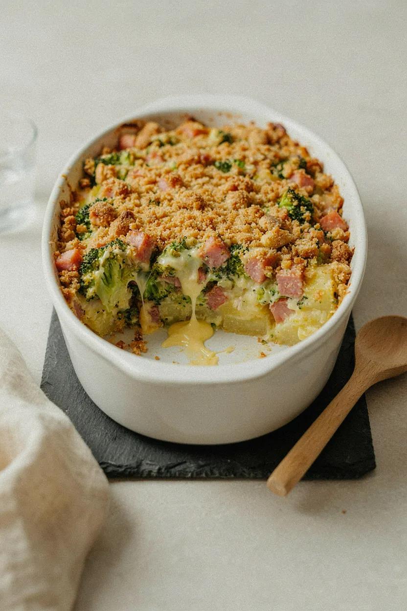 Quick Potato Broccoli Ham Casserole
